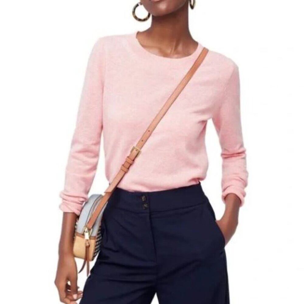 J. Crew | Margot Knit Sweater Lightweight in Heather Blossom Pink Ballet Small